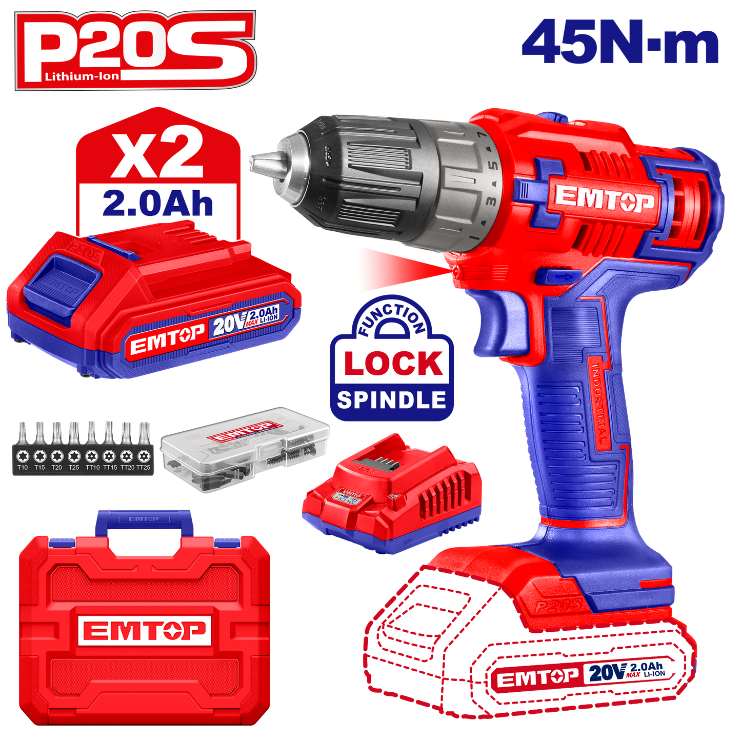 Perceuse-visseuse sans fil Lithium-Ion ECDL200528
