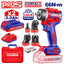 Kit perceuse visseuse multifonction sans fil 20V EMTOP – Brushless, 66 Nm, 4 têtes interchangeables