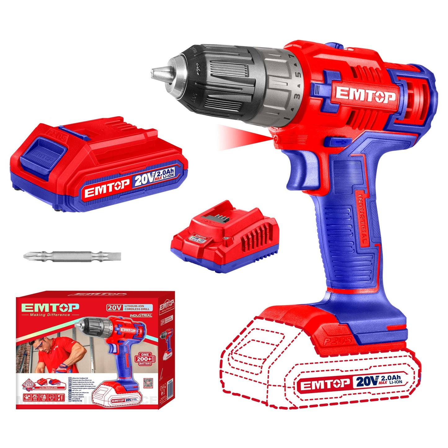 Perceuse-visseuse sans fil Lithium-Ion ECDL6200118