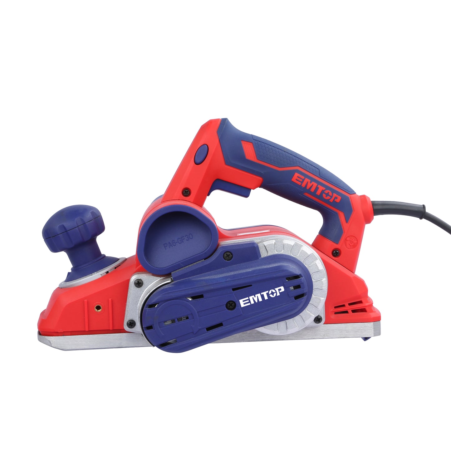 Raboteuse électrique filaire 1050W EMTOP Système de courroie auto-refroidissant avec 1 ceinture 1 jeu de guides parallèles1 guide de profondeur 1 ensemble de balais de charbon