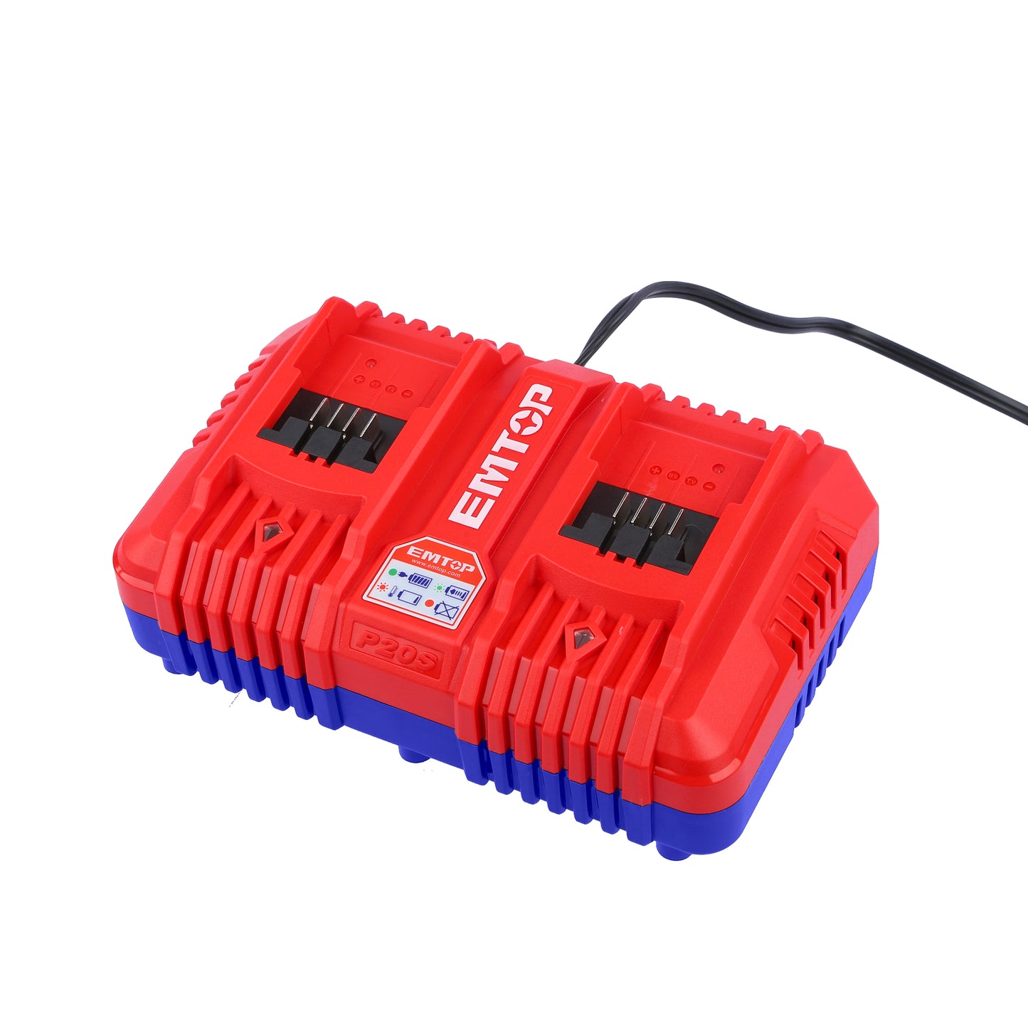 Double chargeur simultané lithium sans fil 21 V Twincharger 2 ports 4,0 Ah compatible avec tous les appareils EMTOP P20S