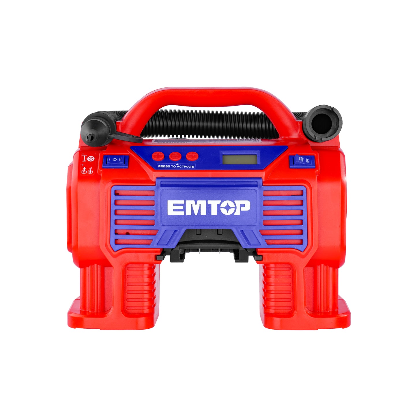Compresseur et pompe à air sans fil EMTOP 20V batterie et chargeur vendus séparément Chargeur Voiture 12V ou par batterie Pression 11 BAR