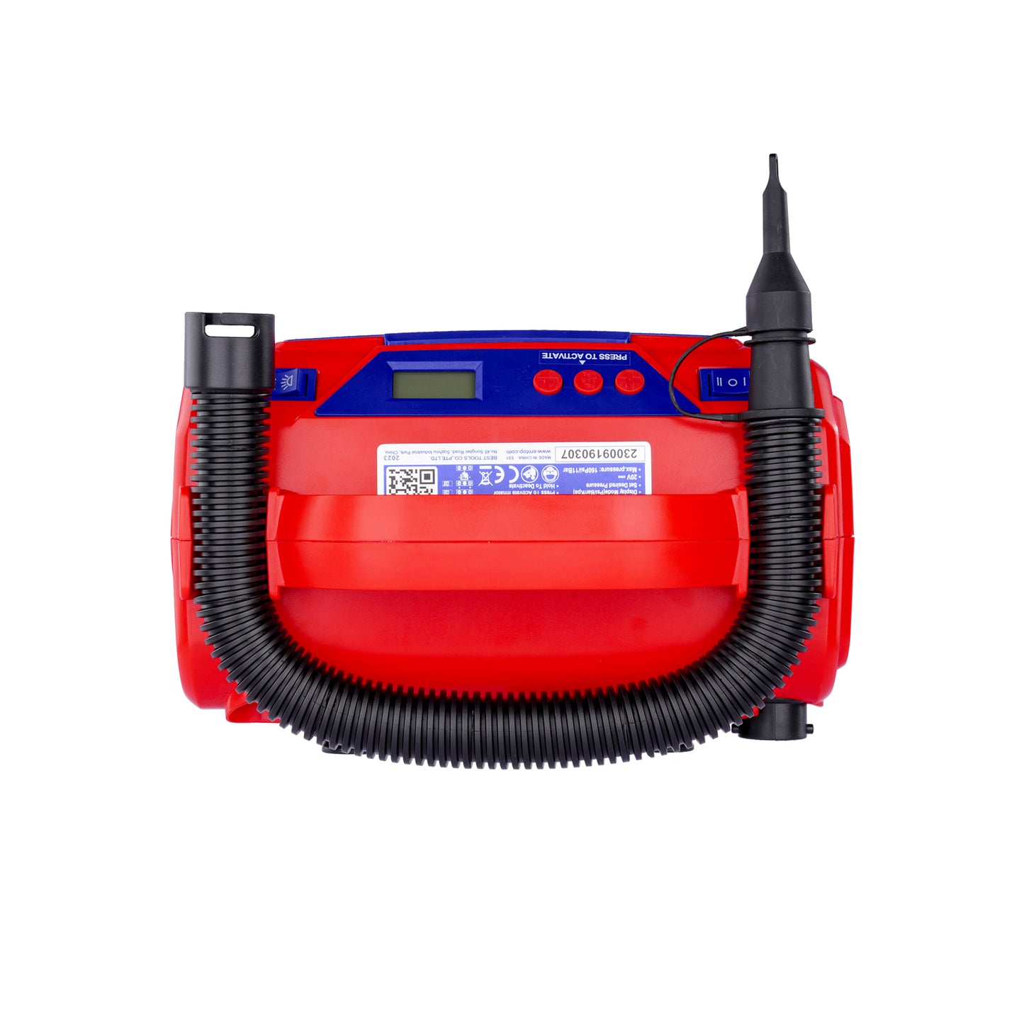 Compresseur et pompe à air sans fil EMTOP 20V batterie et chargeur vendus séparément Chargeur Voiture 12V ou par batterie Pression 11 BAR