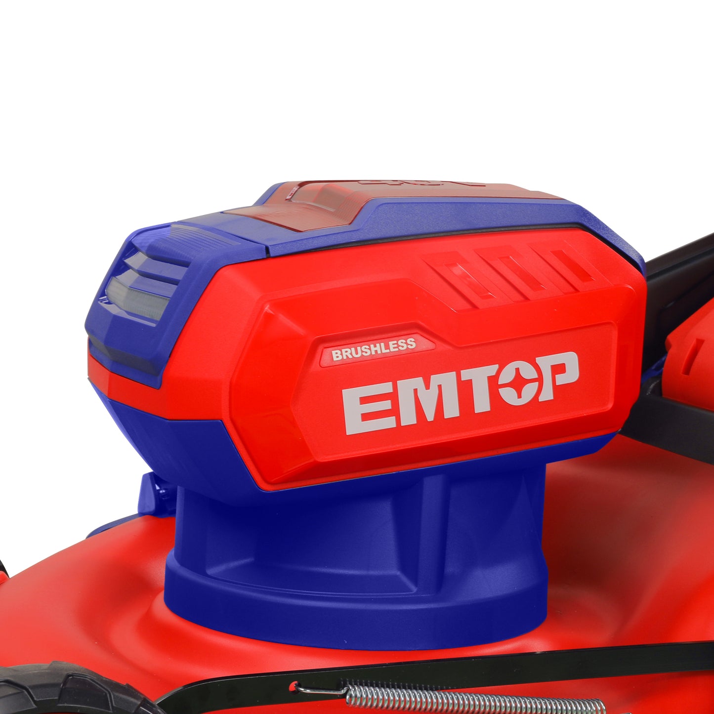 Tondeuse à gazon sur batterie EMTOP 40V brushless avec 1 chargeur double port + 2 batteries lithium-ion 5.0Ah, Sac 60L, Diamètre de coupe 46 cm