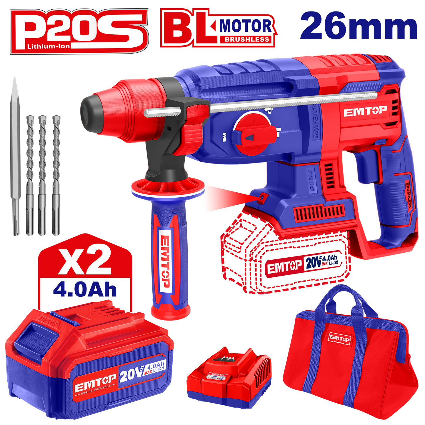 Marteau perforateur Lithium-Ion ELRH202286