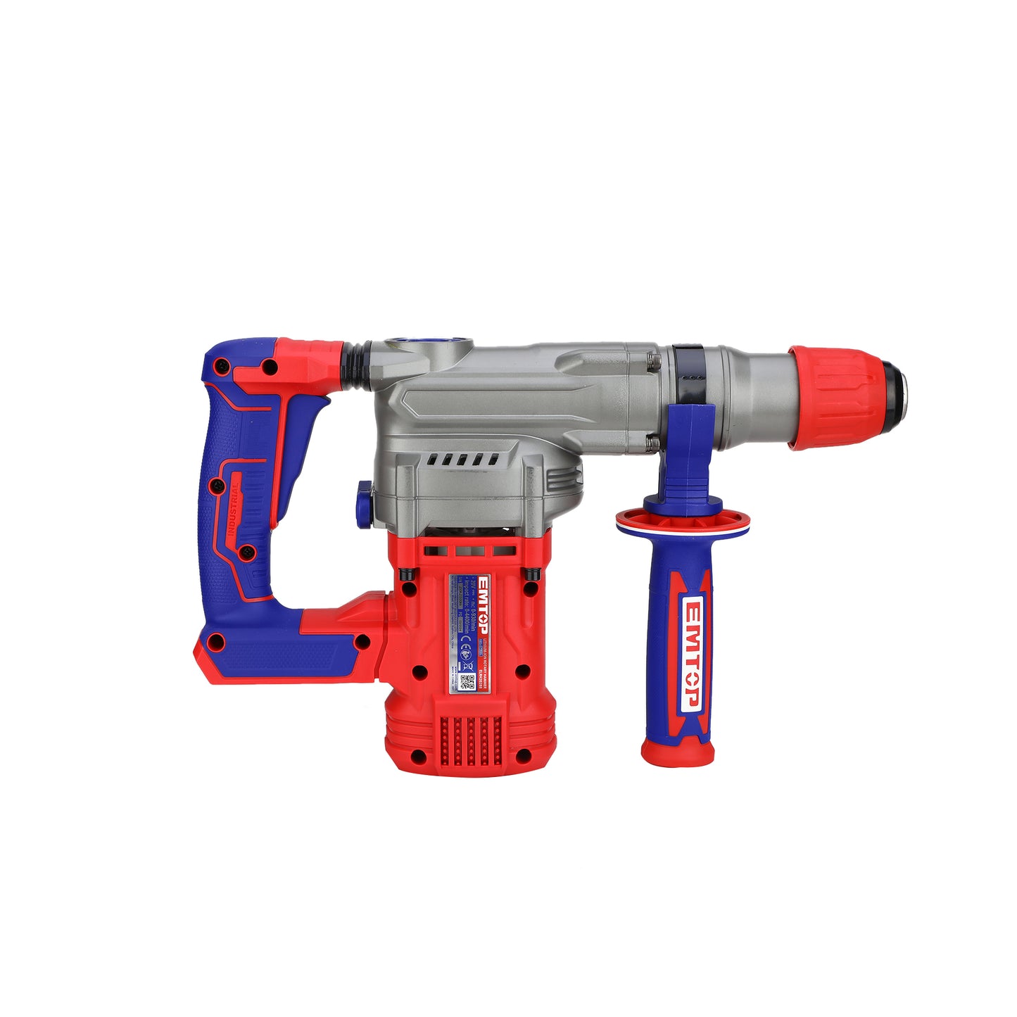 Marteau perforateur Burineur sans fil EMTOP 20V Moteur brushless avec 3 forets et 1 ciseau Rotatif 28 mm 4.5J SDS-Plus Batterie et chargeur vendus séparément Perceuse, visseuse, perforateur, burineur, marteau-piqueur
