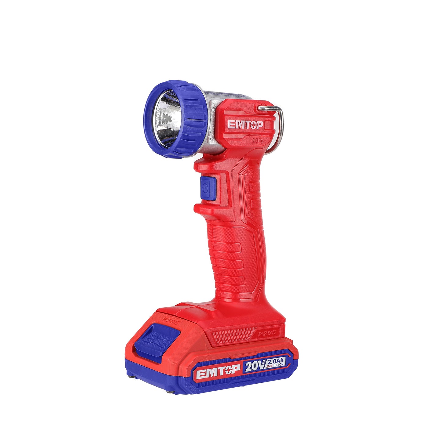 Lampe torche à LED 5W 270 Lumens sans fil EMTOP 20V Tête pivotante verticalement à 90° batterie et chargeur vendus séparément