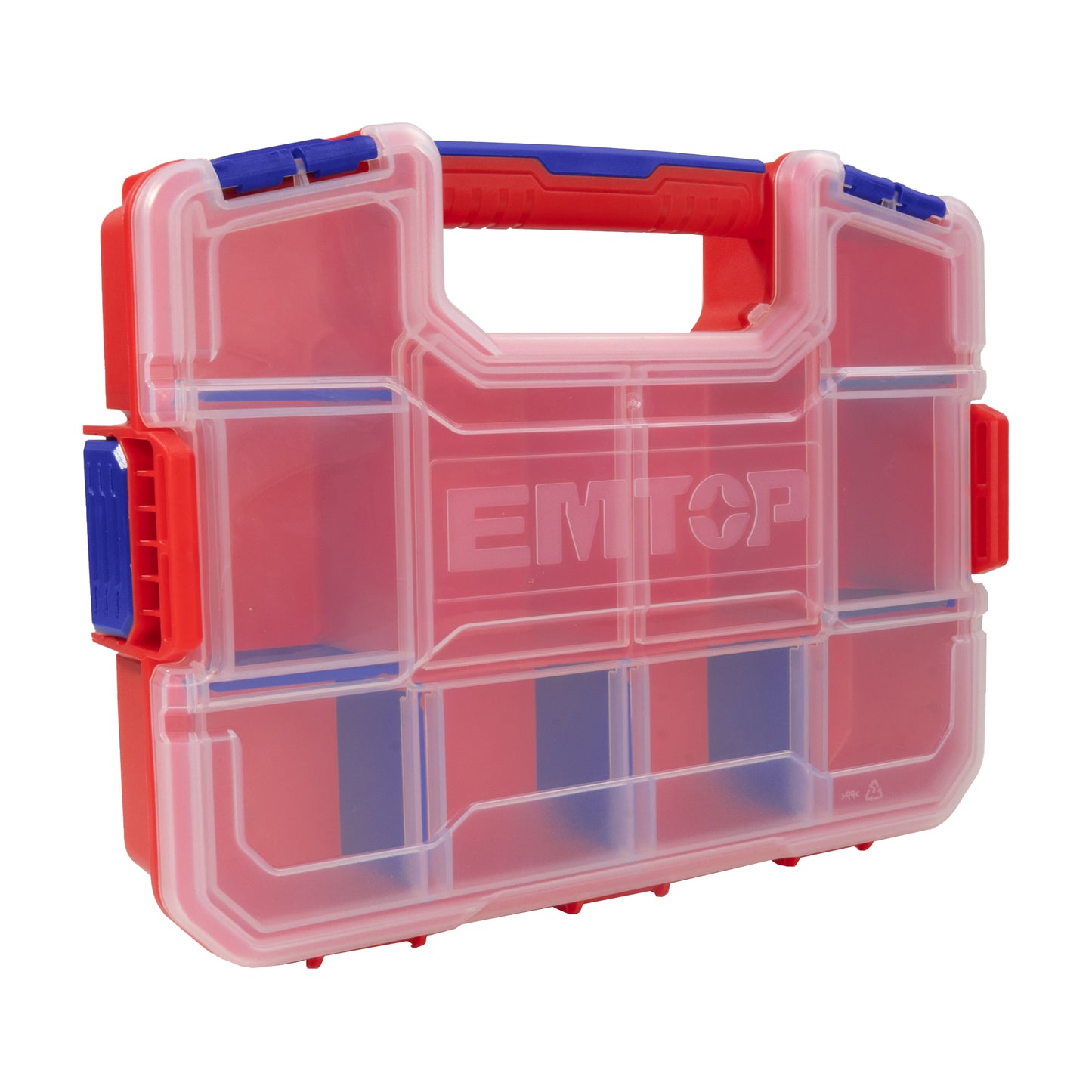Lot de 3 boîtes à outil de rangement Organiseur en plastique EMTOP 12" Valise Empilable Rangement Multiple Cases Modulables Séparateurs amovibles