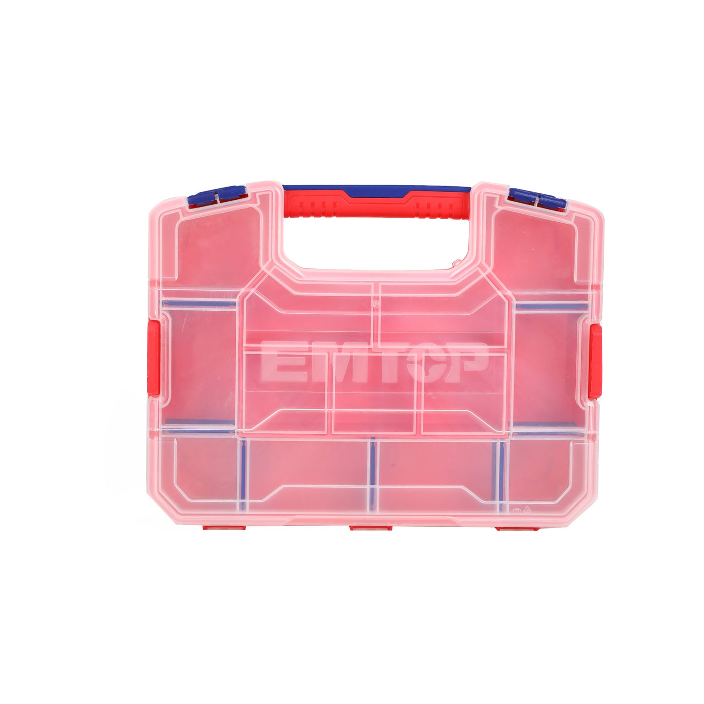 Lot de 3 boîtes à outil de rangement Organiseur en plastique EMTOP 12" Valise Empilable Rangement Multiple Cases Modulables Séparateurs amovibles