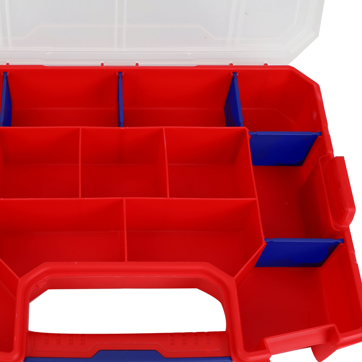 Lot de 3 boîtes à outil de rangement Organiseur en plastique EMTOP 12" Valise Empilable Rangement Multiple Cases Modulables Séparateurs amovibles
