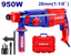 Coffret marteau perforateur rotatif SDS-Plus 28mm filaire 950W EMTOP