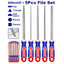 Lot de 5 limes multi-formes en acier 200mm EMTOP