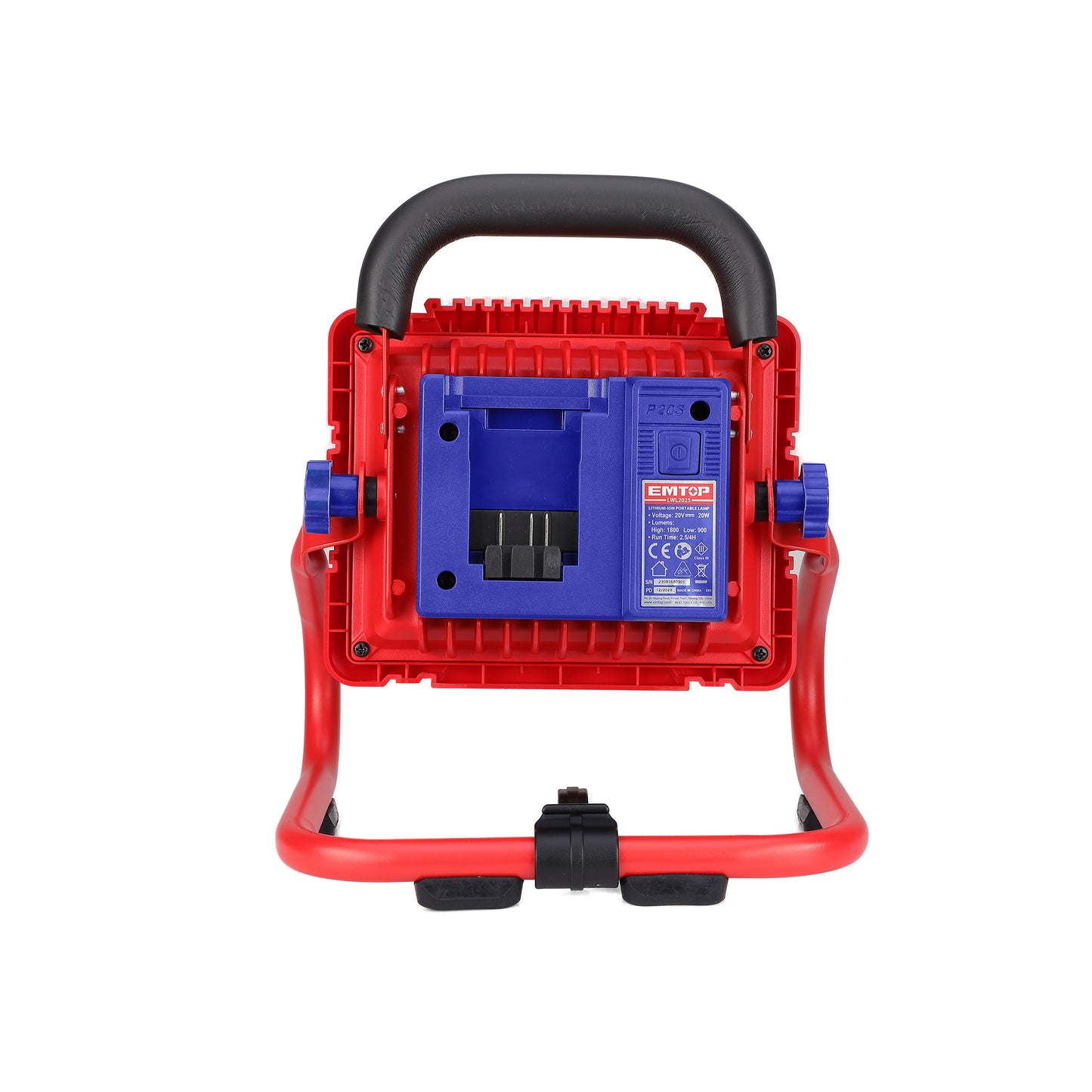 Projecteur de chantier à batterie LED 20W sans fil EMTOP 20V 1800 lumens batterie et chargeur vendus séparément