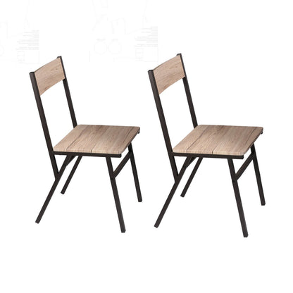 Ensemble de table avec 2 chaises en bois avec struture en métal noir table 80L x 50l x 75H cm  / chaise 42 x 39 x 85cm