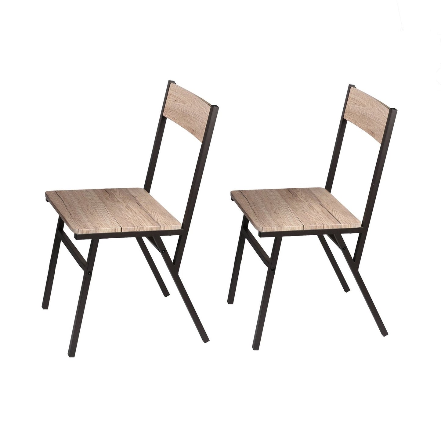 Ensemble de table avec 2 chaises en bois avec struture en métal noir table 80L x 50l x 75H cm  / chaise 42 x 39 x 85cm