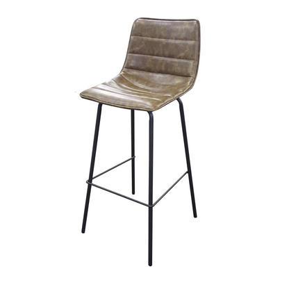 Lot de 2 "BROOKLYN" TABOURET DE BAR EFFET CUIR TILLEUL 44X47XH66/95CM