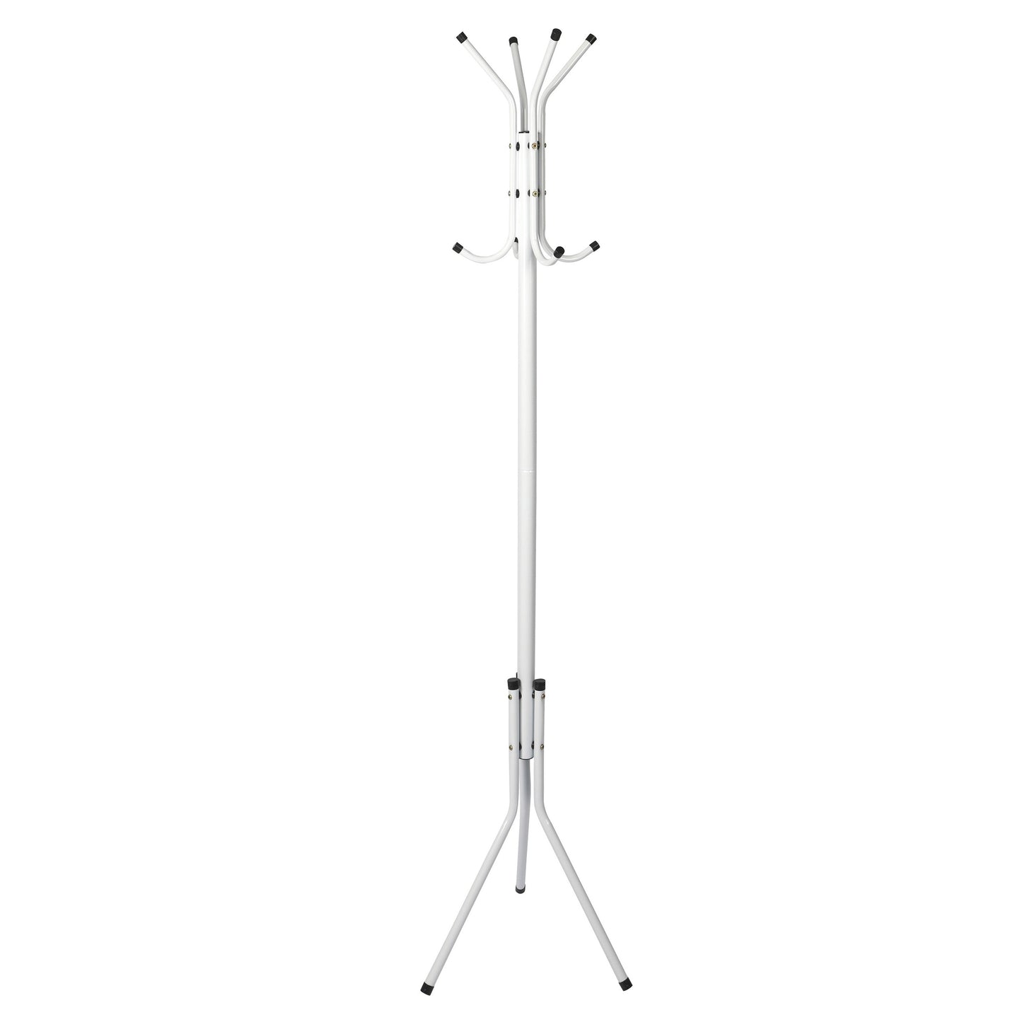 Lot de 2 portant a vetements Porte manteau 8 pateres sur pied en métal blanc 48x170cm