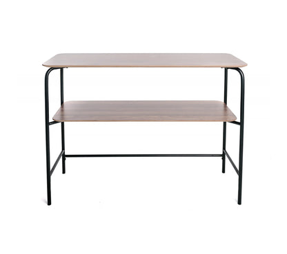 MEUBLE DE RANGEMENT MEUBLE D'ENTRÉE CONSOLE D'ENTRÉE CONSOLE 2 NIVEAUX AVEC STRUCTURE EN METAL NOIR 110X35XH78CM