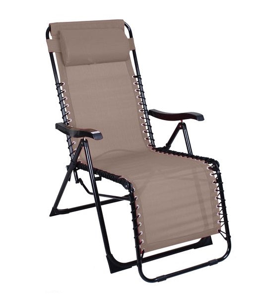 Le playa chaise longue fauteuil relax taupe Pliable reglable l176x64 x h108/46cm