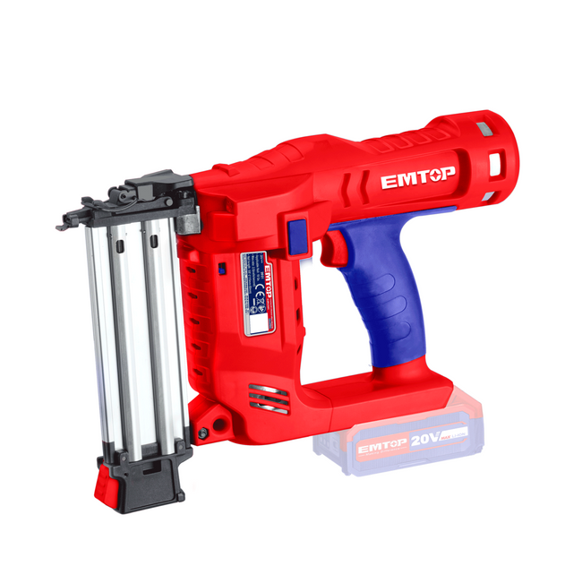Agrafeuse et cloueur de finition 15-50mm à batterie EMTOP Brushless 2 batteries 2.0Ah + chargeur Main Image