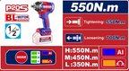 Boulonneuse à chocs compacte 550Nm sans fil 20V EMTOP – Brushless, 1/2", avec 3 Douilles, Batterie et chargeur vendus séparément