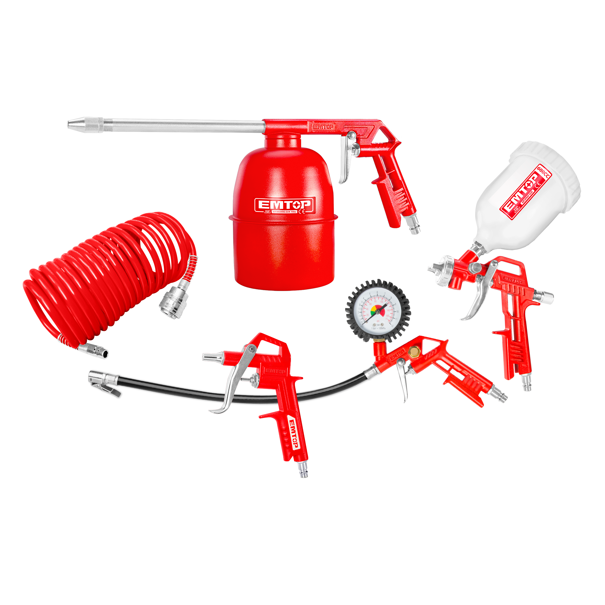 Ensemble de 5 pièces outils pneumatiques EMTOP
