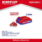 Batterie Lithium-ion 2.0Ah EMTOP 20V