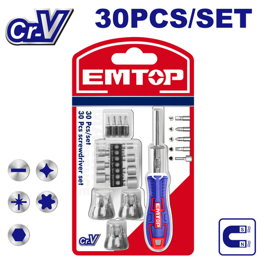 Jeu de tournevis 30 pièces EBST03006 EMTOP