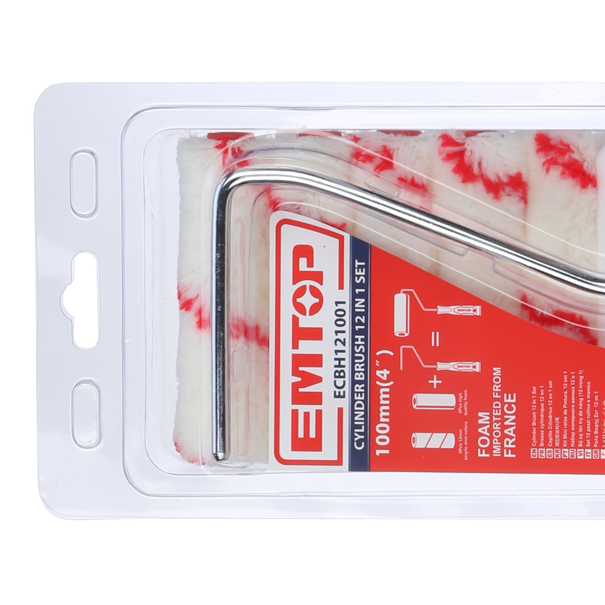 Lot de rouleaux de peinture 11 pièces sur murs intérieurs et surfaces lisses EMTOP