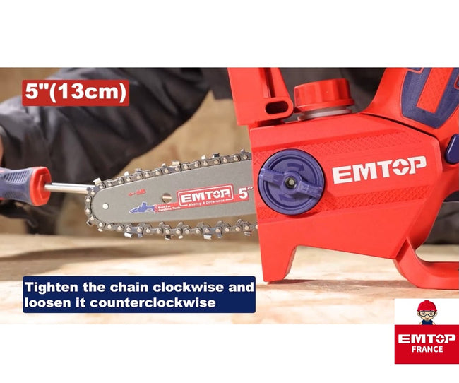 Chaîne de tronçonneuse élagueuse EMTOP 5" – 1/4" – 32 Maillons Main Image