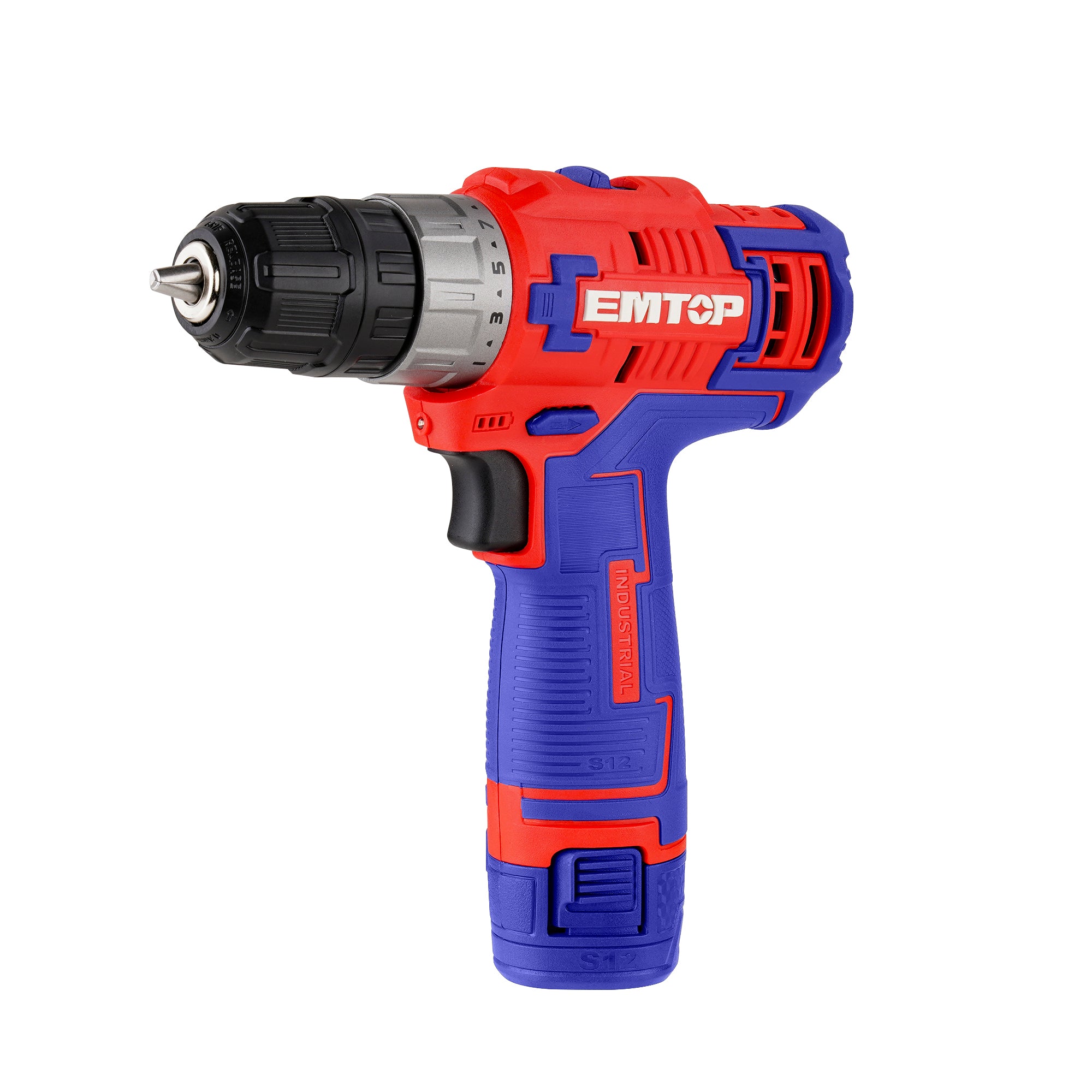 Perceuse visseuse sans fil 45Nm 12V EMTOP avec 2 Batteries 1.5Ah USB type-C Chargeur vendu séparément