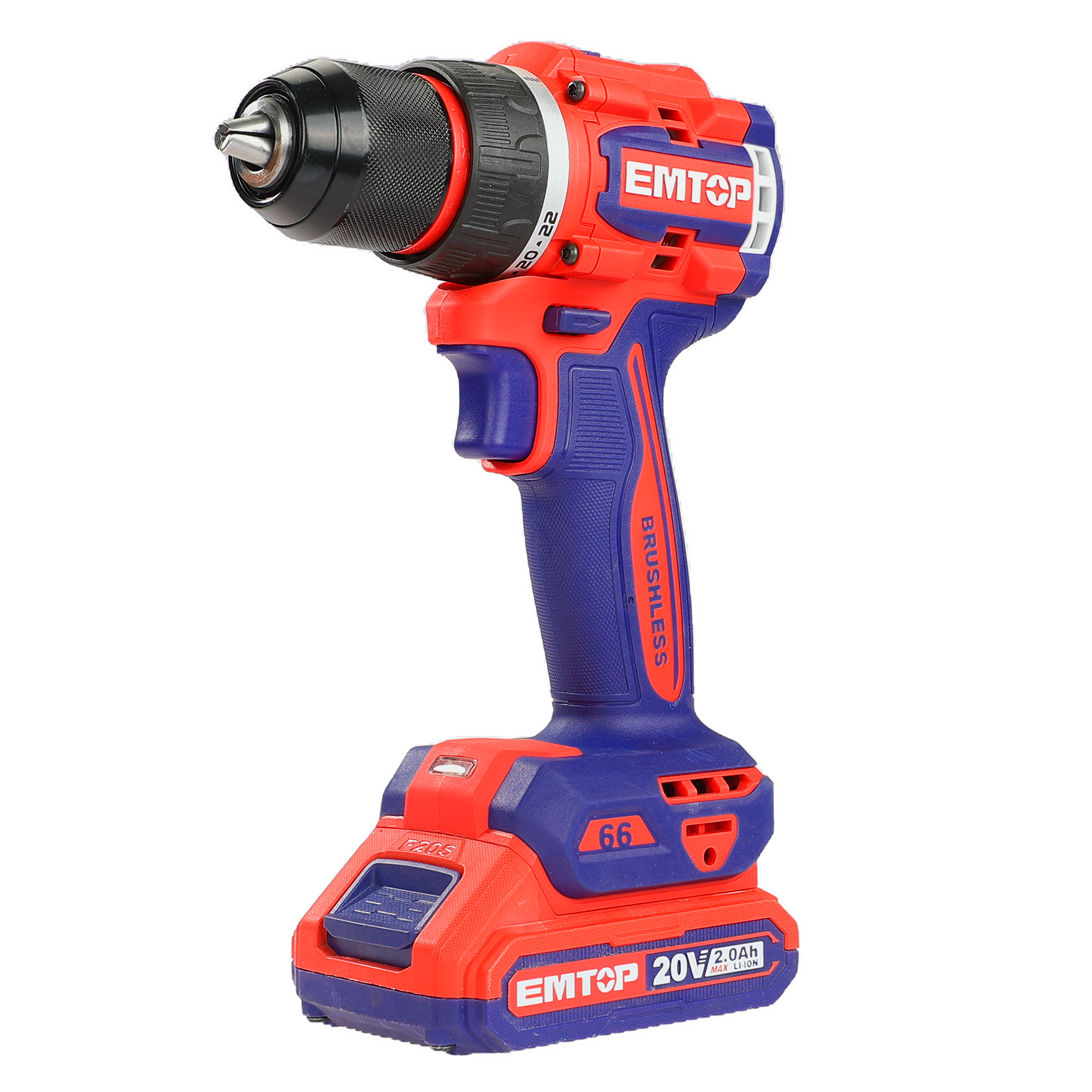 Perceuse visseuse compacte Brushless sans fil 66Nm 20V EMTOP batterie et chargeur vendus séparément