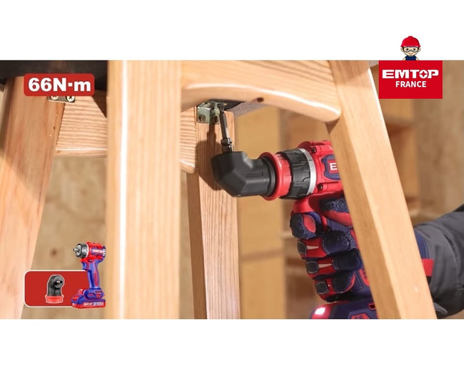 Kit perceuse-visseuse sans fil 20 V Brushless multifonction à têtes interchangeables – EMTOP Main Image