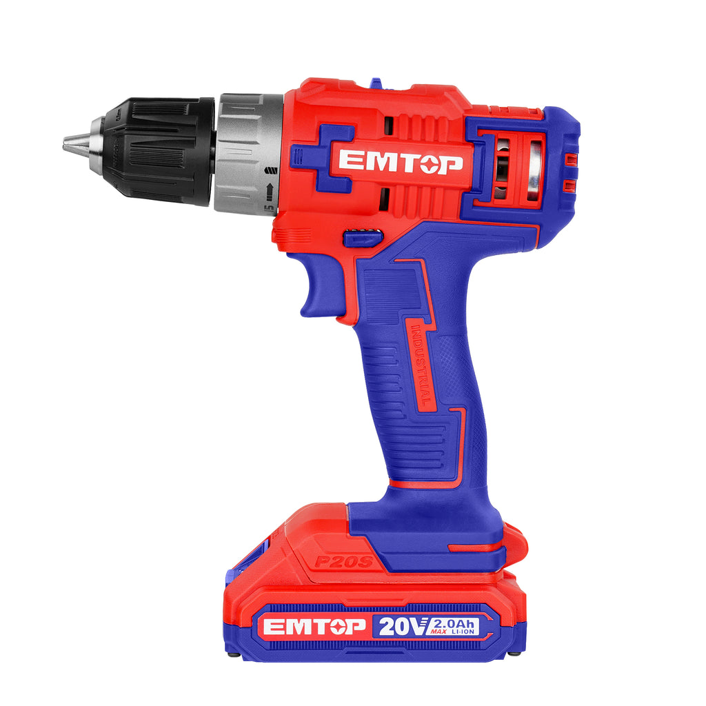 Perceuse visseuse sans fil 45Nm 20V EMTOP 1 chargeur + 1 Batterie 2.0Ah