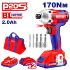 Visseuse à chocs 170Nm sans fil 20V EMTOP 1 chargeur + 2 batteries 2.0Ah