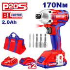 Visseuse à chocs 170Nm sans fil 20V EMTOP 1 chargeur + 2 batteries 2.0Ah