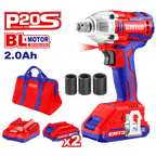 Clé à chocs sans fil 300Nm EMTOP 20V avec 1 chargeur + 2 Batteries 2.0Ah