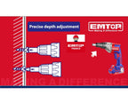 Visseuse de plaquiste sans fil 20V EMTOP – Brushless, Batterie et chargeur vendus séparément