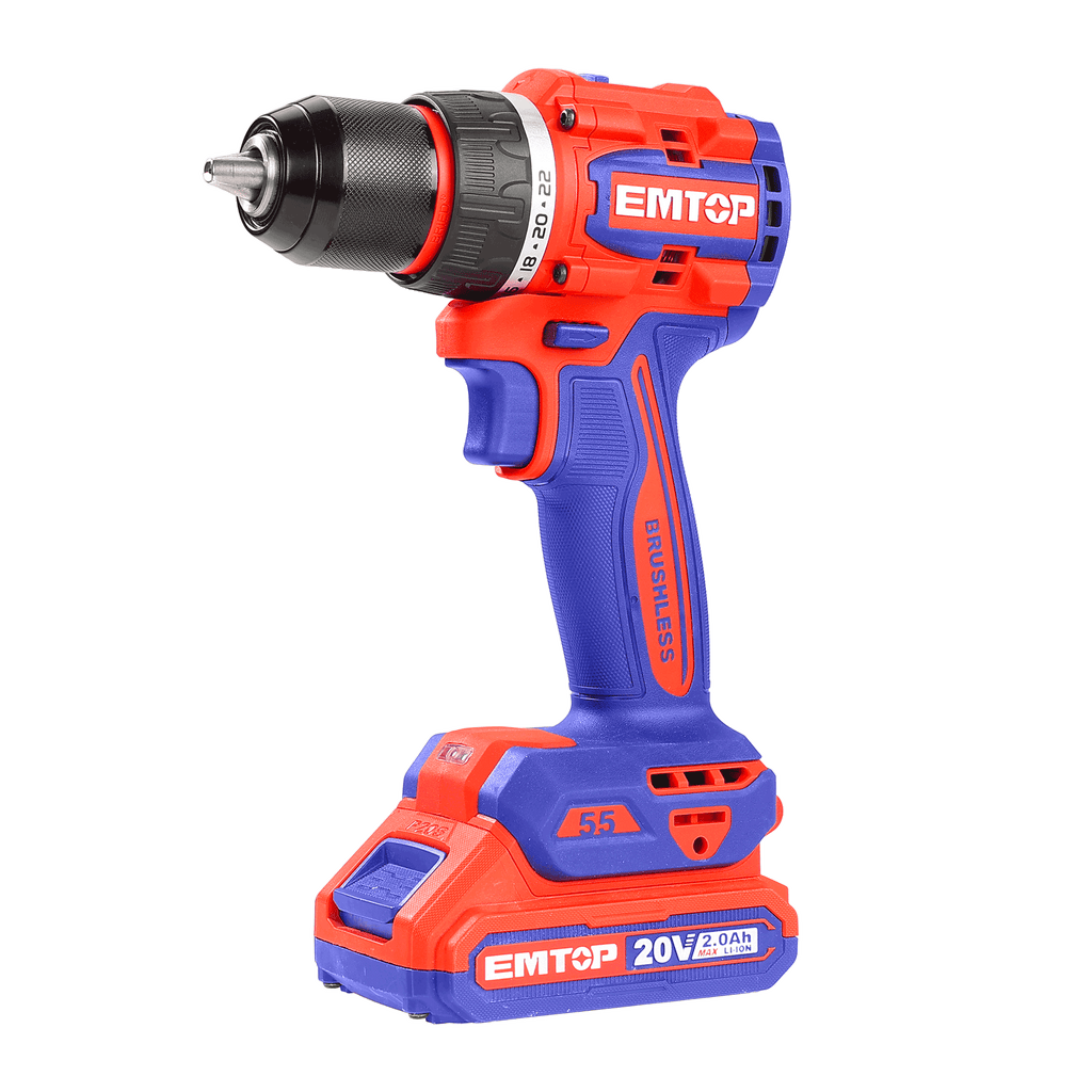 Perceuse à percussion compacte Brushless sans fil 66Nm 20V EMTOP batterie et chargeur vendus séparément