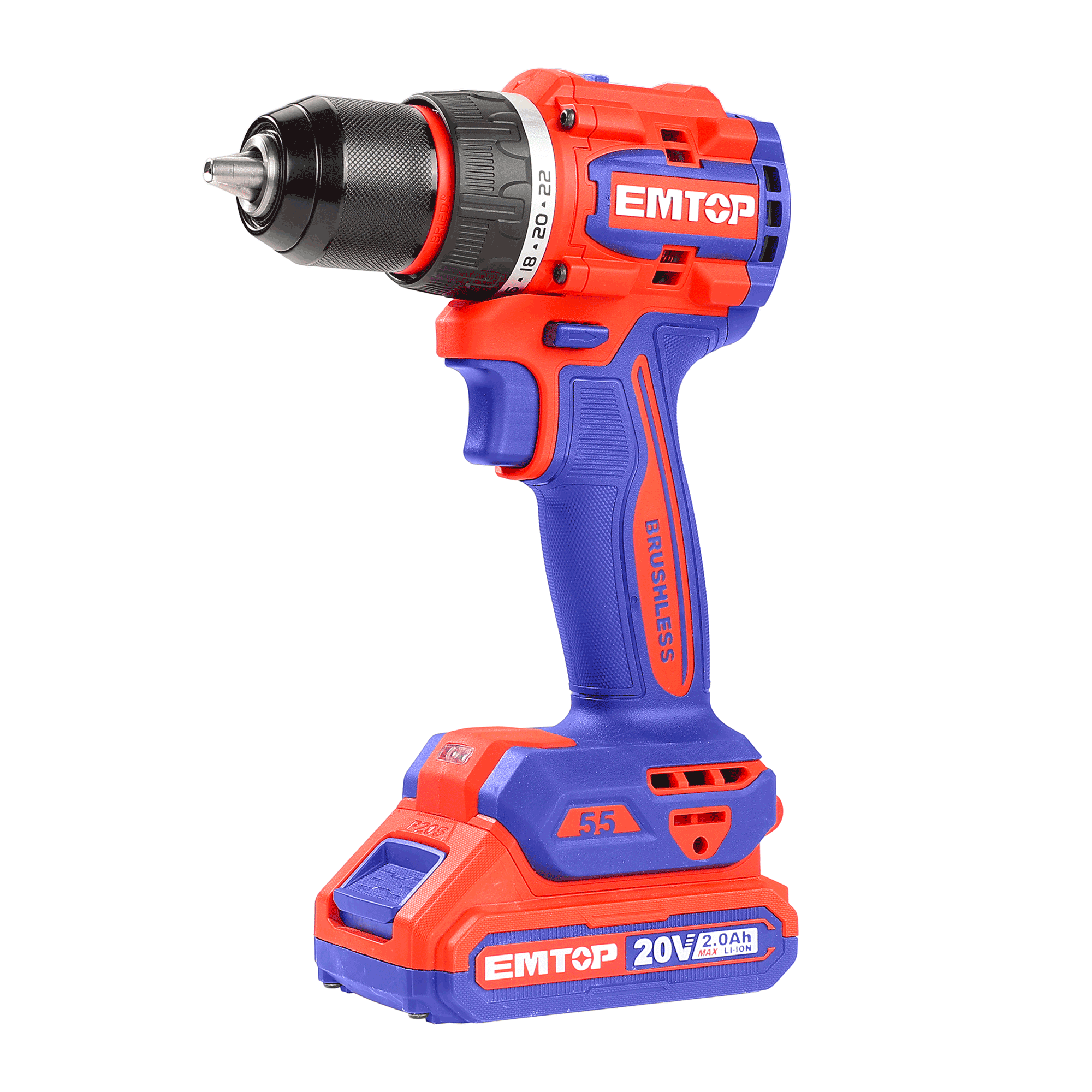 Perceuse à percussion compacte Brushless sans fil 66Nm 20V EMTOP batterie et chargeur vendus séparément