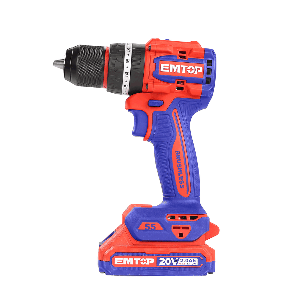Perceuse à percussion compacte Brushless sans fil 66Nm 20V EMTOP batterie et chargeur vendus séparément