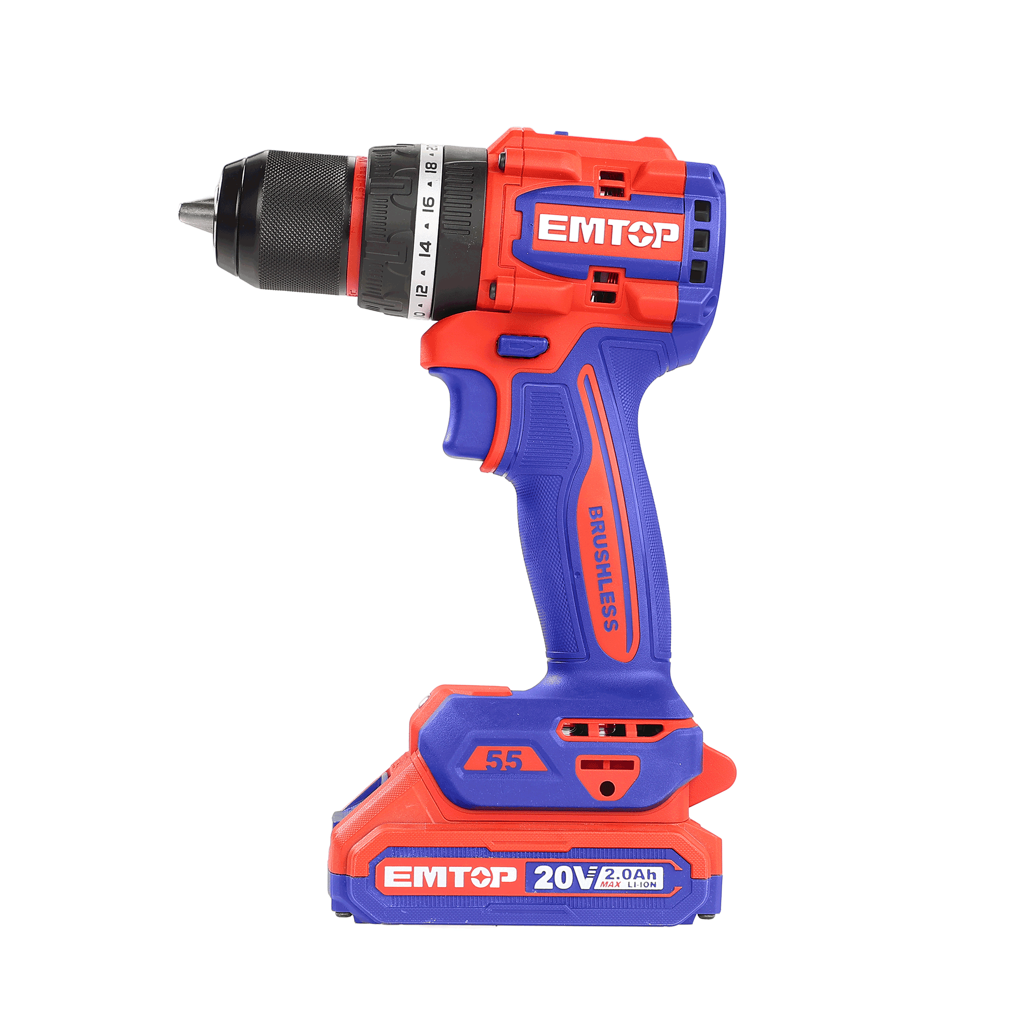 Perceuse à percussion compacte Brushless sans fil 66Nm 20V EMTOP batterie et chargeur vendus séparément