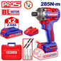 Coffret visseuse à chocs Brushless 285 Nm Sans Fil 20V EMTOP – Porte-embout 1/4", 2 Batteries 2.0Ah + Chargeur