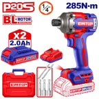 Visseuse à chocs sans fil 20V EMTOP 285Nm 2 Batteries 2.0Ah + Chargeur