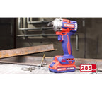 Coffret visseuse à chocs Brushless 285 Nm Sans Fil 20V EMTOP – Porte-embout 1/4", 2 Batteries 2.0Ah + Chargeur