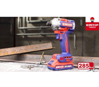 Coffret visseuse à chocs sans fil 20 V Brushless – 285 Nm – 2 batteries 2,0 Ah + chargeur – EMTOP