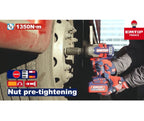 Boulonneuse à chocs compacte sans fil 20 V Brushless – 1 350 Nm – Carré 3/4" – EMTOP – Batterie et chargeur vendus séparément