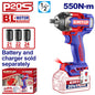 Boulonneuse à chocs compacte 550Nm sans fil 20V EMTOP – Brushless, 1/2", avec 3 Douilles, Batterie et chargeur vendus séparément