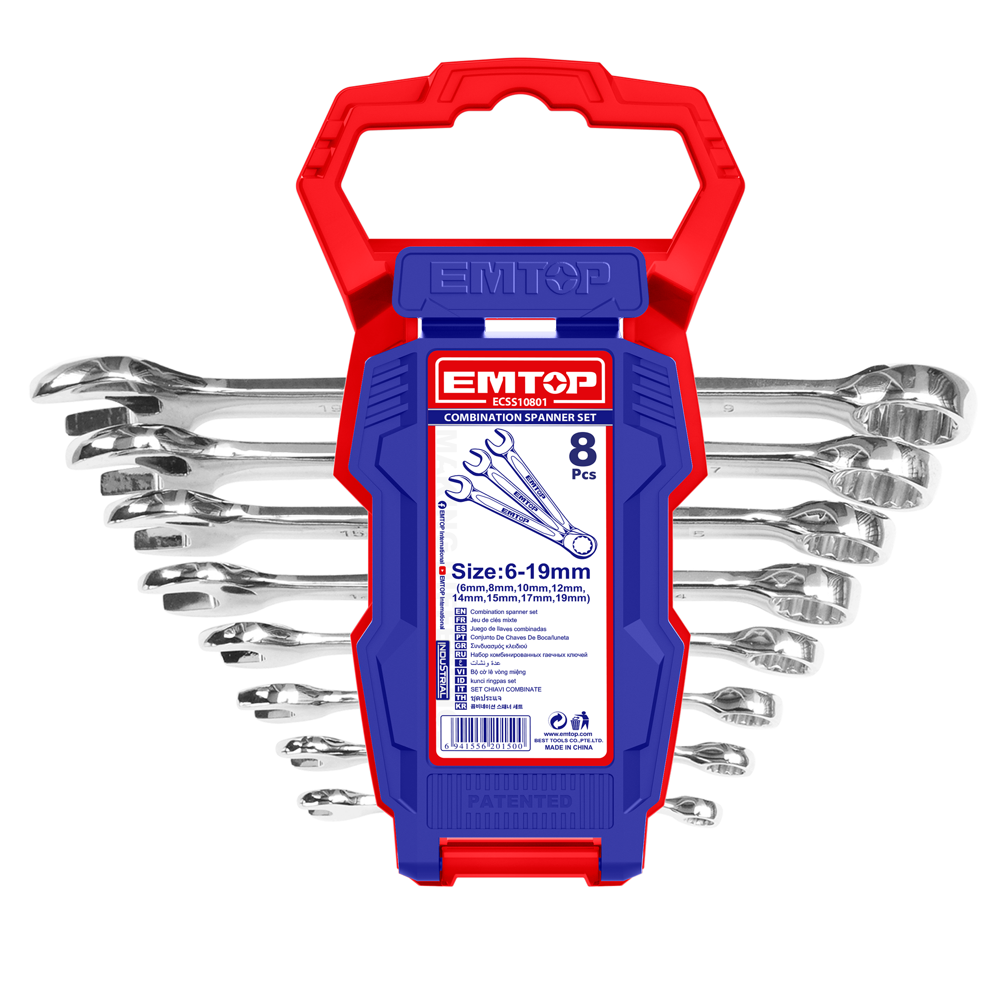 Jeu de 8 clés plates mixtes EMTOP
