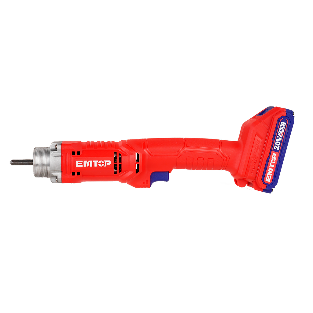 Vibreur à béton sans fil 20V EMTOP Batterie et chargeur vendus séparément